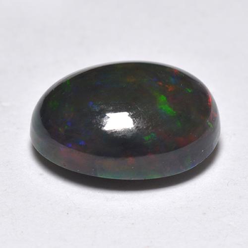 Black Opal Gemstone in 9.4 x 7 mm Size for Sale, Black Opal Stone in Multicolor Color