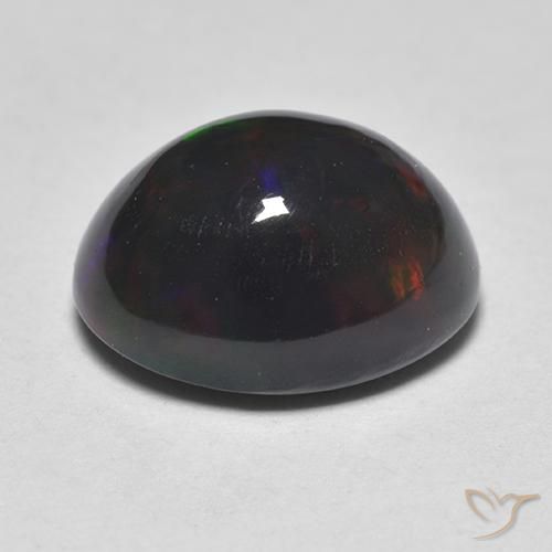 Black Opal Gemstone in 9 x 7 mm (calibrated) Size for Sale, Black Opal Stone in Multicolor Color