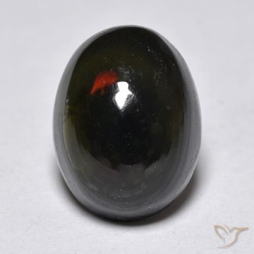1,25 ct ovaler schwarzer Opal, 8,9 x 6,8 mm aus Äthiopien, Photo A