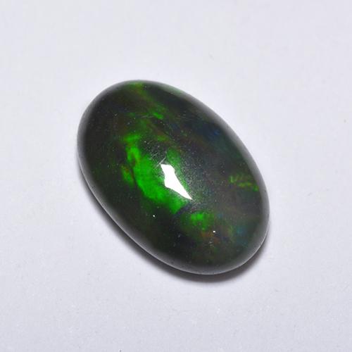 Multicolor Black Opal Gem - 1.2ct Oval Cabochon (ID: 518255)