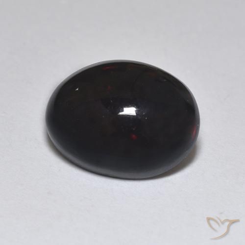 1.18 ct Multicolor Black Opal Stone, Natural Black Opal in Oval Cabochon Shape for Sale