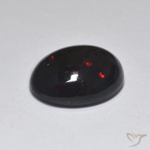 Black Opal Gemstone in 9 x 7 mm (calibrated) Size for Sale, Black Opal Stone in Multicolor Color