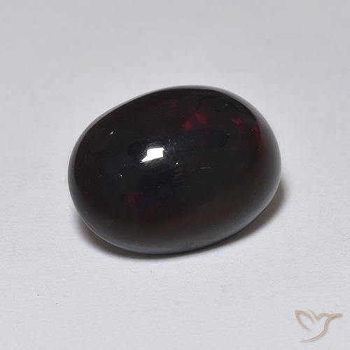 1.01 ct Multicolor Black Opal Stone, Natural Black Opal in Oval Cabochon Shape for Sale