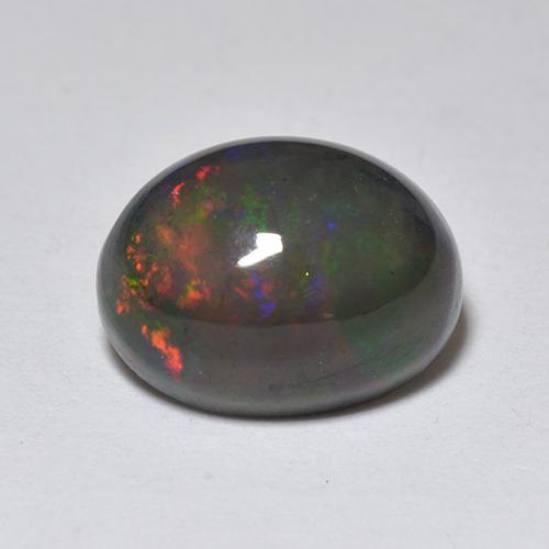 Multicolor Black Opal Gem - 1.4ct Oval Cabochon (ID: 518353)