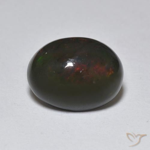 1.25ct Natural Multicolor Black Opal, Oval, Translucent