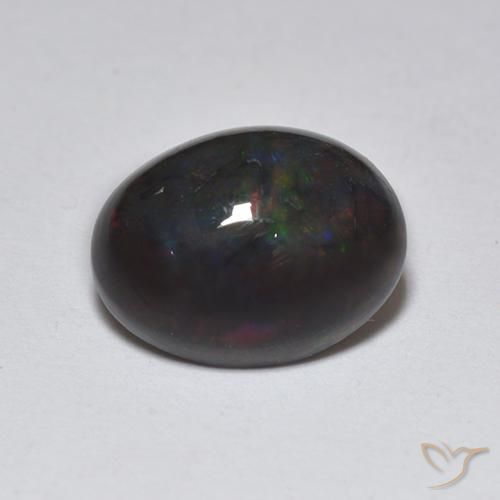 1.22ct Natural Multicolor Black Opal, Oval, Translucent