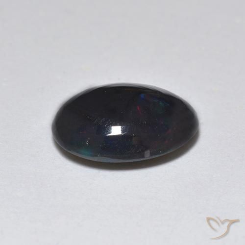 Black Opal Gemstone in 9 x 7 mm (calibrated) Size for Sale, Black Opal Stone in Multicolor Color