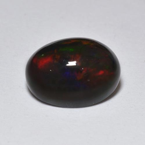 Multicolor Black Opal Gem - 1.4ct Oval Cabochon (ID: 518361)