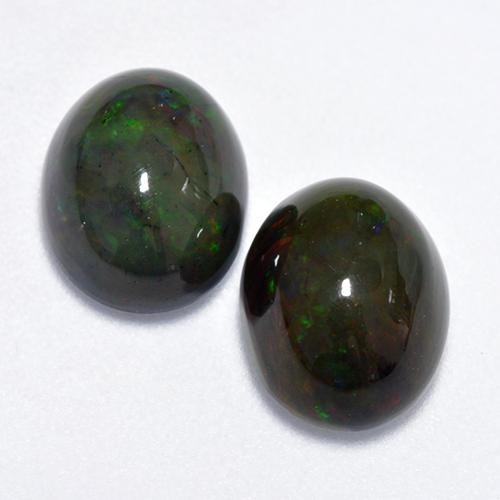 Multicolor Black Opal Gem - 1.4ct Oval Cabochon (ID: 518590)