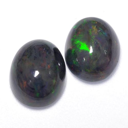 Multicolor Black Opal Gem - 1.2ct Oval Cabochon (ID: 518591)