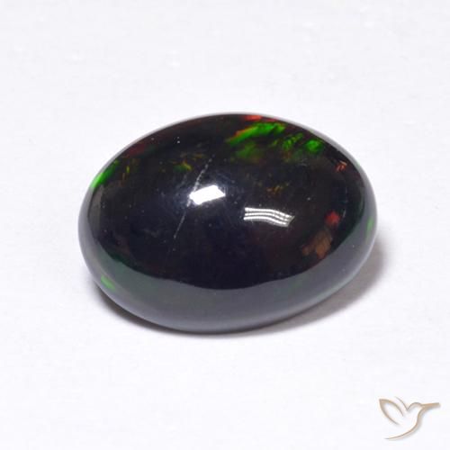0.91 ct Multicolor Black Opal Stone, Natural Black Opal in Oval Cabochon Shape for Sale