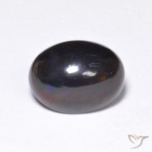 1.09 ct Multicolor Black Opal Stone, Natural Black Opal in Oval Cabochon Shape for Sale