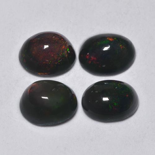 Multicolor Black Opal Gem - 0.2ct Oval Cabochon (ID: 519503)