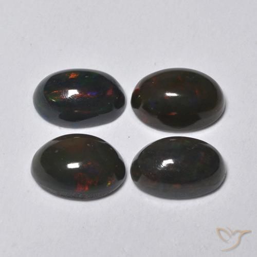 1.26ctw Natural Multicolor Black Opal, Oval, Translucent