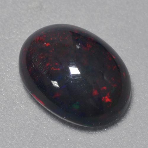 Multicolor Black Opal Gem - 1.1ct Oval Cabochon (ID: 519871)