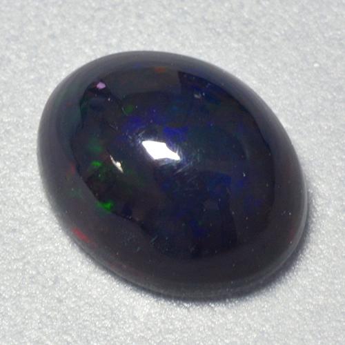 Multicolor Black Opal Gem - 1.2ct Oval Cabochon (ID: 519880)