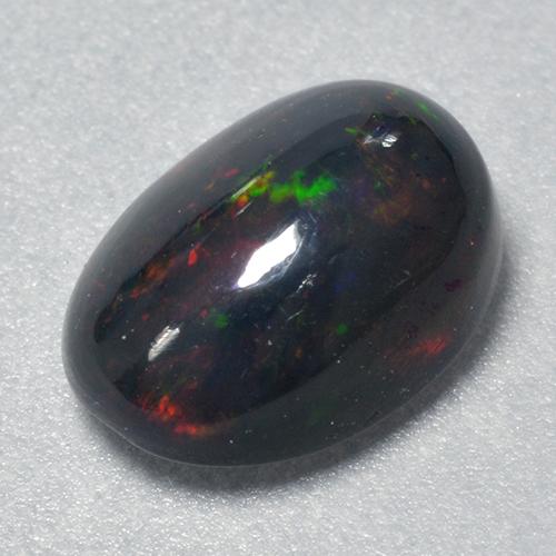 Multicolor Black Opal Gem - 1.2ct Oval Cabochon (ID: 519881)