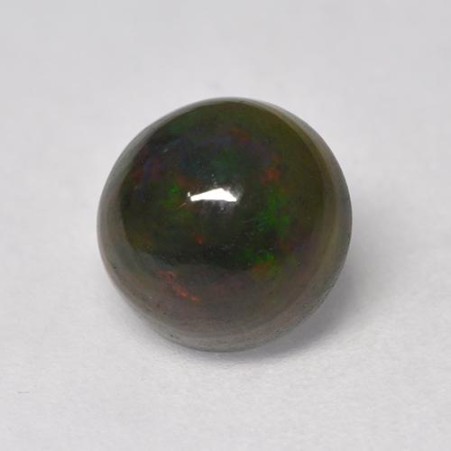 Multicolor Ópalo Negro Gema - 1ct Cabujón Redondo (ID: 529445)