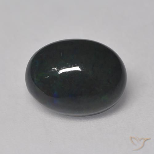 1.17 ct Multicolor Black Opal Stone, Natural Black Opal in Oval Cabochon Shape for Sale