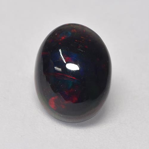 Multicolor Ópalo Negro Gema - 0.9ct Cabujón Óvalo (ID: 529450)