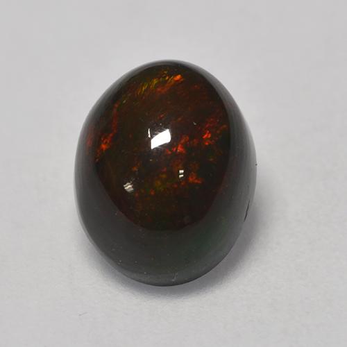 Mehrfarbig Schwarzer Opal Edelstein - 1.4ct Oval Cabochon (ID: 529451)