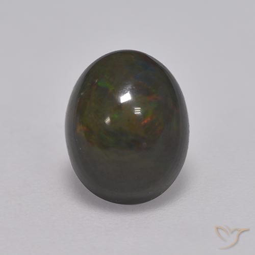 1,33 ct ovaler schwarzer Opal, 8,2 x 7 mm aus Äthiopien, Photo A