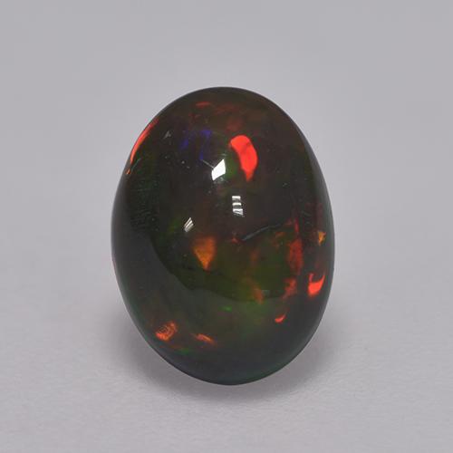 Multicolor Black Opal Gem - 1.2ct Oval Cabochon (ID: 529751)