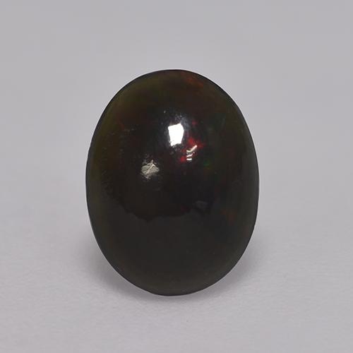 Multicolor Black Opal Gem - 0.8ct Oval Cabochon (ID: 529753)