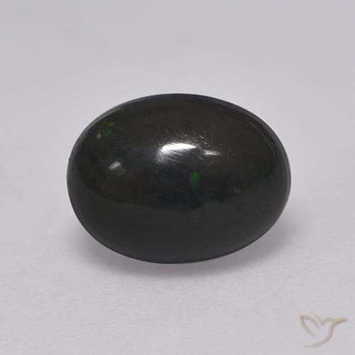 1.28 ct Multicolor Black Opal Stone, Natural Black Opal in Oval Cabochon Shape for Sale