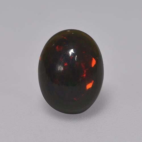Multicolor Black Opal Gem - 1.2ct Oval Cabochon (ID: 529758)
