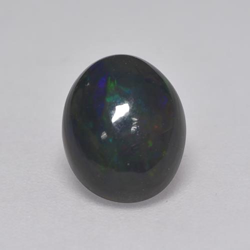 Multicolor Black Opal Gem - 1.1ct Oval Cabochon (ID: 530101)