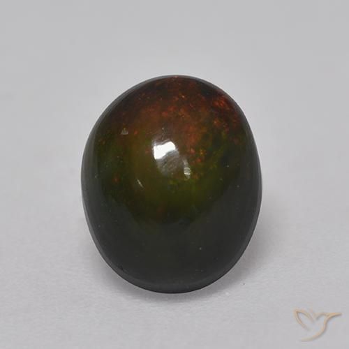 1,37 ct ovaler schwarzer Opal, 8,9 x 7,1 mm aus Äthiopien, Photo A