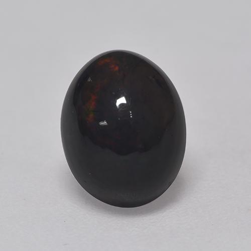 Multicolor Black Opal Gem - 1.2ct Oval Cabochon (ID: 530109)