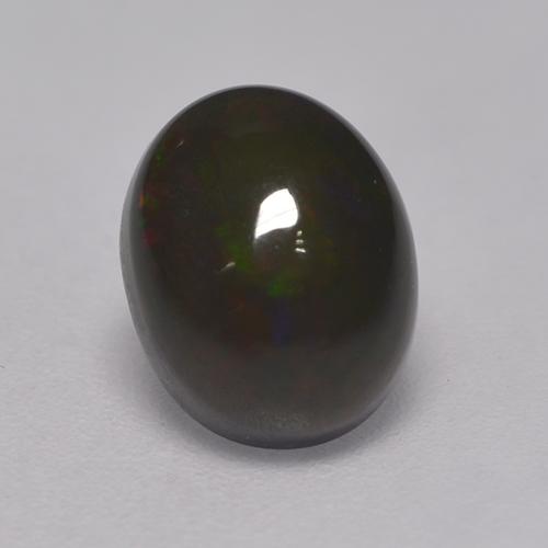 Multicolor Black Opal Gem - 1.5ct Oval Cabochon (ID: 530298)
