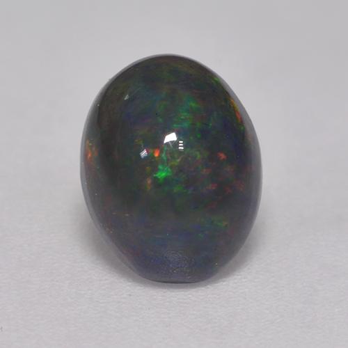 Multicolor Ópalo Negro Gema - 1.2ct Cabujón Óvalo (ID: 530300)