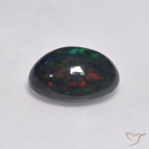 Black Opal Gemstone in 9 x 7 mm (calibrated) Size for Sale, Black Opal Stone in Multicolor Color