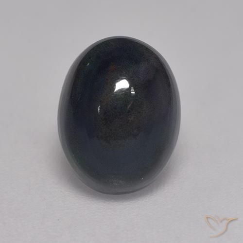 1.25ct Natural Multicolor Black Opal, Oval, Opaque