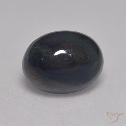 1.25 ct Multicolor Black Opal Stone, Natural Black Opal in Oval Cabochon Shape for Sale