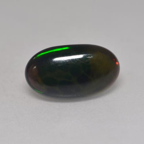 Multicolor Black Opal Gem - 1ct Oval Cabochon (ID: 535142)