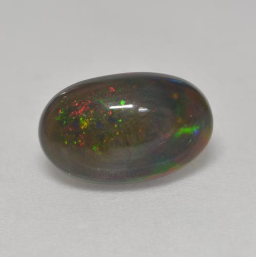 Multicolor Black Opal Gem - 1ct Oval Cabochon (ID: 535147)