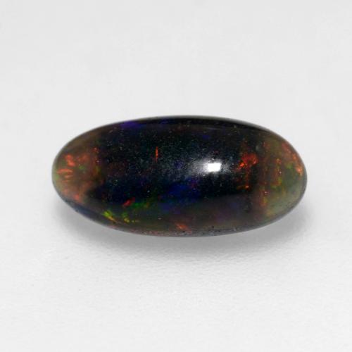 Multicolor Ópalo Negro Gema - 1.2ct Cabujón Óvalo (ID: 535216)