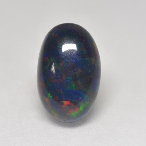 Многоцветный Черный Опал Камень - 1.5ct Овал Кабошон (ID: 535352)