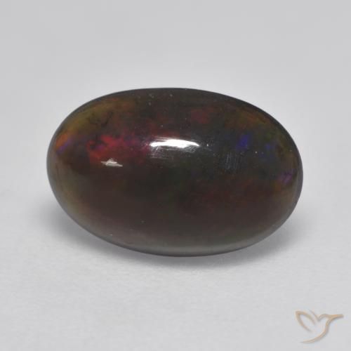 1.32ct Natural Multicolor Black Opal, Oval, Translucent