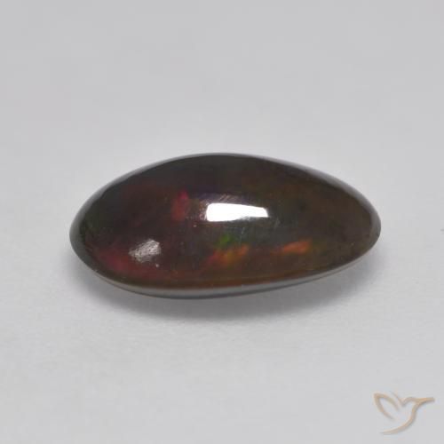 Black Opal Gemstone in 11 x 7.2 mm Size for Sale, Black Opal Stone in Multicolor Color