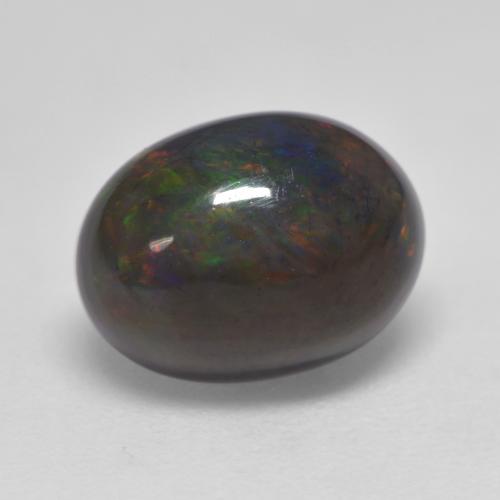 Multicolor Ópalo Negro Gema - 1.6ct Cabujón Óvalo (ID: 535413)