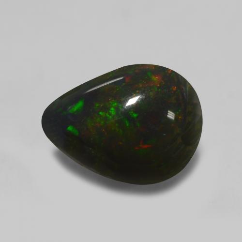 Multicolore Opale Noir 1.4ct Poire De