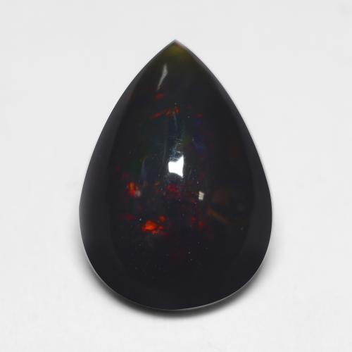 Multicolor Ópalo Negro Gema - 1.7ct Cabujón Pera (ID: 538243)
