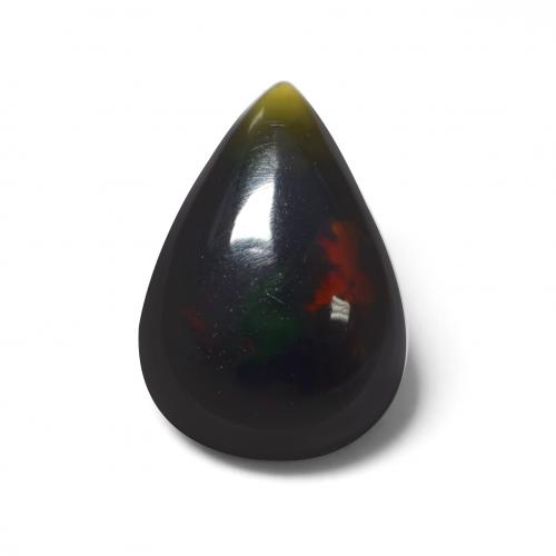 Multicolor Black Opal Gem - 1.2ct Pear Cabochon (ID: 538244)