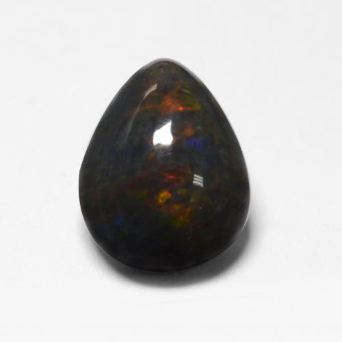 Multicolore Opale nera Gem - 1.5ct Cabochon pera (ID: 538245)