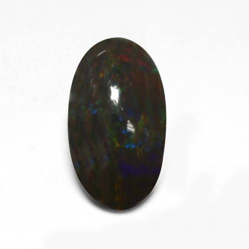 Multicolor Black Opal Gem - 1.8ct Oval Cabochon (ID: 538252)
